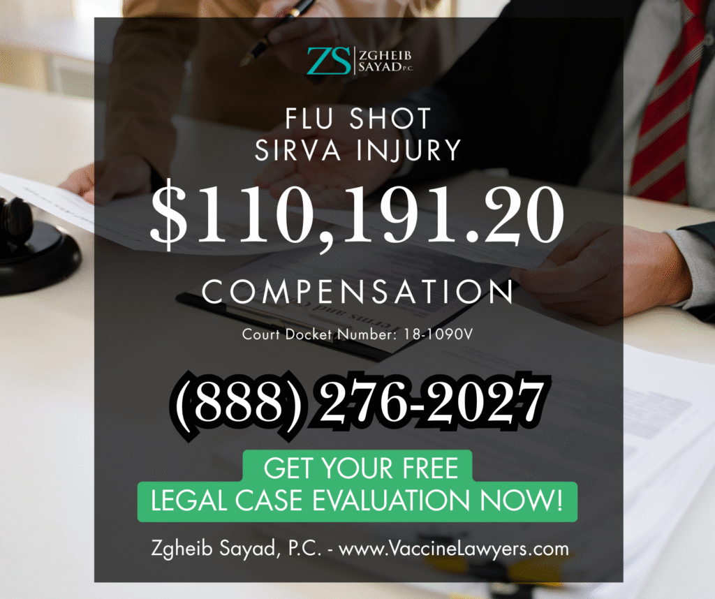 Vermont Flu Shot SIRVA Injury Flu shot being administered