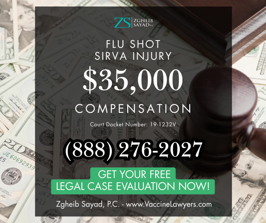 Flu shot administration with potential shoulder injury